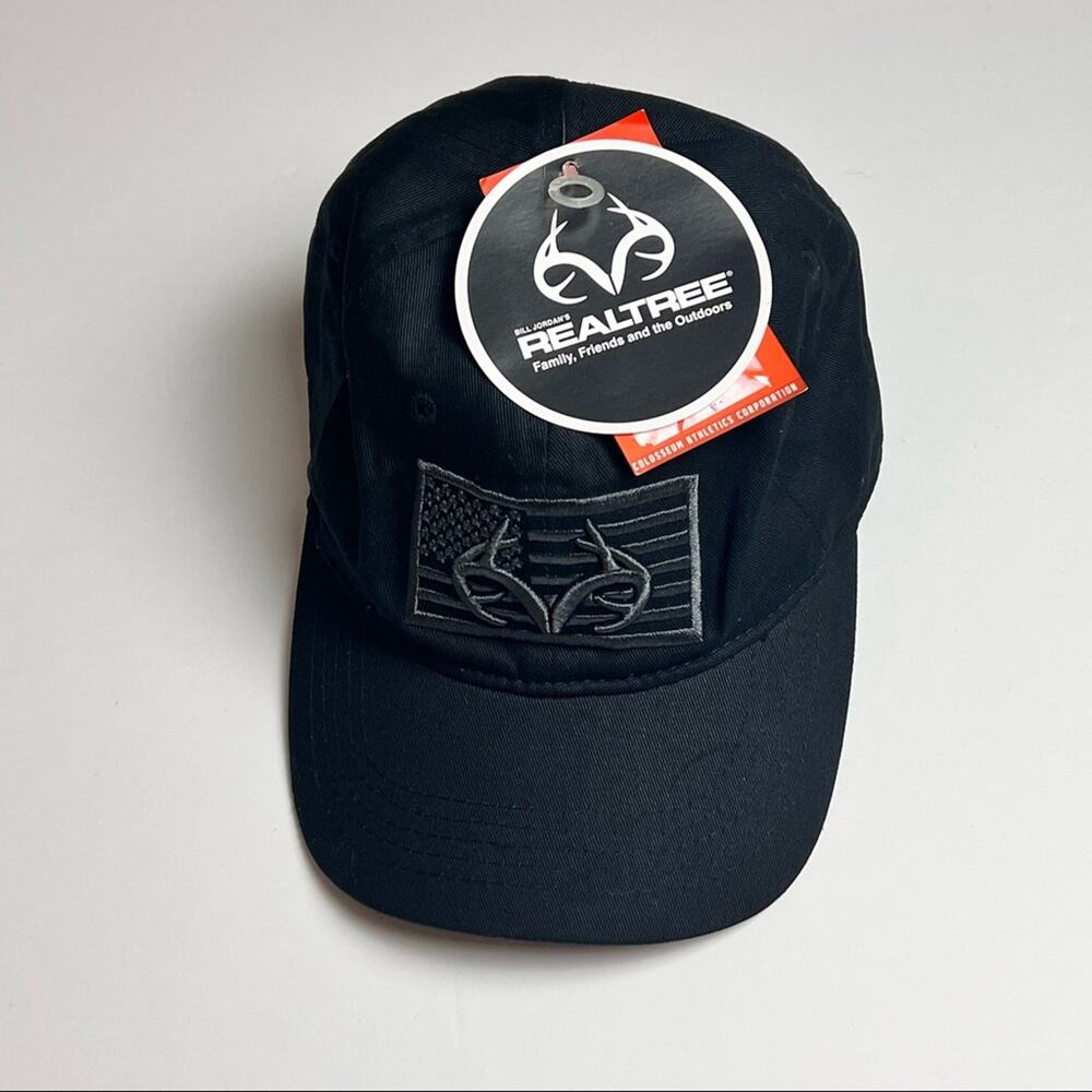 Realtree Men's Fishing Graphic Logo Black Hat